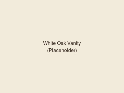 White oak bath vanity, slab doors